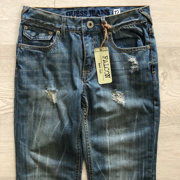 NWT Guess Juniors Falcon Slim Fit Boot Cut Distressed Jeans - Picture 14 of 16